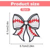 GEEHUA 6PCS Baseball Iron on Patches, Baseball Bow Patches Embroidered