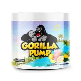 Yummy Sports Gorilla Pump Pre Workout Powder - Non Stim Pre Workout Supplement for Energy Boost for Energy, Boost, Focus, and Pump - Sports Nutrition Pre-Workout Powder for Men & Woman - 255g, 30 Servings - Pink Limonade