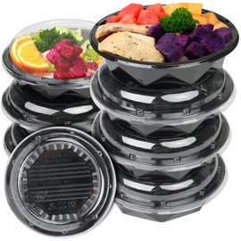 Surflyee 20PCS Plastic Food Containers with Lids, Plastic Serving Trays, Plastic Food Storage Trays with Airtight Lids, Serving Platters for Parties, Takeaway Trays for Salad Snack (380G)