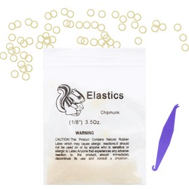 VEGCOO Pack of 600 Orthodontic Rubber Bands, 1/8 Inch, Braces Accessories with 6 Pieces Placer, Dental Orthodontic Rubber Bands for Dental Braids Braces (Squirrels)