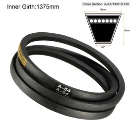 TA-VIGOR A54 Drive V-Belt 54" Inner Length 13mm Width 8mm Thick, Rubber Transmission Belt for Mower, Traction, Industrial Drive Systems