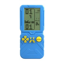 LZYCH 4.5-inch Block Retro Game Console Suitable for European/American Players Built-in 23 Games Racing/Tank war Adjustable Difficulty/Speed Gifts for Husbands/Boyfriends/Children Puzzle Toy (Blue)
