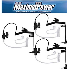 MaximalPower RHF 617-1N X3 3.5mm Receiver/Listen Only Surveillance Headset Earpiece, 3 Pack