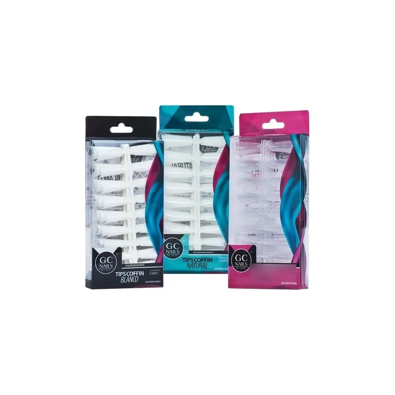Tips Coffin 240 Pzs, Color A Elegir, Uñas Manicure, Gc