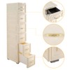 ILWorkTLs 6 Tier Bathroom Floor Cabinet, Vertical Storage with Wheel,