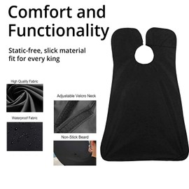TecTake Beard Bib Apron, Mens Beard Hair Catcher for Shaving and Trimming, Non-Stick Beard Shave Cape, Grooming Accessories Tools & Gifts for Husband or Dad