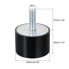 QUARKZMAN M12 Thread Rubber Mounts Vibration Insulators Cylindrical Shock Absorber with Bolts 60 x 40 mm