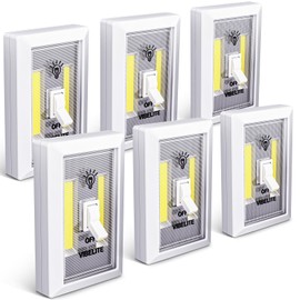 Closet Light, Battery Operated Switch Light, Tap Light, Touch, Push Night Lights, Wall Wireless Mount Under Cabinet, Shelf, Shed, Kitchen, Garage, Attic, RV, Lighting Installations (6-Pack)
