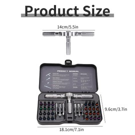 GIONAR 40-in-1 Magnetic Ratchet Screwdriver Set with S2 Steel Bits & Flexible Shaft for Precision Repair & Assembly, Furniture Assembly