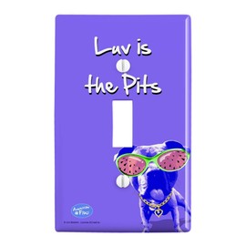 GRAPHICS & MORE Luv is The Pits Love Pitbull Watermelon Sunglasses Plastic Wall Decor Toggle Light Switch Plate Cover
