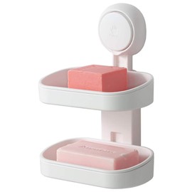 Easylife Instant Fix Double Layer Plastic Soap Dish (H19 x W13.2 x D11cm). Soap Bar Holder. Kitchen or Bathroom Soap Holder. No Drill Shampoo Bar Holder - Fully Guaranteed