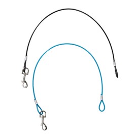 Shengxi Pack of 2 Chew-proof Metal Dog Lead Extenders, Non-Chewable Dog Lead Chain with Coated Steel Cable, Robust Dog Chain, Lead, Bite Resistant, Waterproof for Small, Medium Dogs