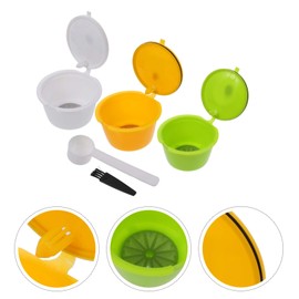COHEALI 3sets Reusable Coffee Capsule Filter Cup with Tamper Cleaning Brush Compatible with Dolce Gusto Easy to Clean Durable Micro Mesh for Coffee Lovers 3pcs*3