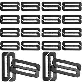 LUORNG 20PCS Double Opening Webbing Adjustment Buckle 25mm Plastic Webbing Attachment Clip Suitcase G Hook For all kinds of Buckle Backpacks School Bags Photo Bags