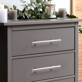 Probrico 10 Pack|4 Inch Modern Cabinet Handles Satin Nickel, Stainless Steel Cabinet Handles Drawer Dresser Pull for Kitchen Cupboard Wardrobe Closet Bathroom Vanity