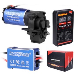 HobbyPark Brushless Motor and ESC Combo and Transmission Gearbox Assembly with Low Range Steel Gear & Programming Card for Traxxas 1/18 TRX4M Upgrades Parts