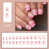 Press on Nails Short Square 24Pcs Glossy Full Cover Acrylic