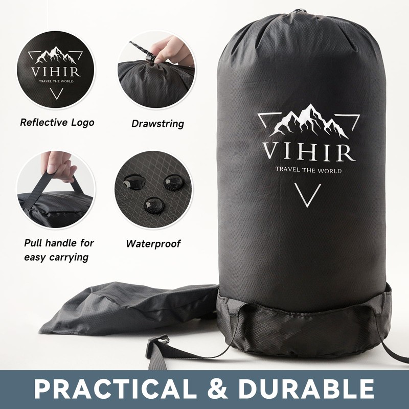 Compression Sack,Compression Stuff Sack, Water-Resistant & Ultralight Sleeping Bag Stuff