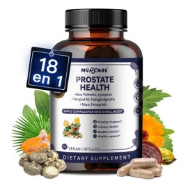 MVPCARE - Prostate Health 18 In 1 Complexfor Men's Wellness Para Mejorar El Rendimiento Masculino Con Semillas De Calabaza Y Saw Palmetto...
