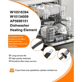 VHBW W10518394 Dishwasher Heating Element - Compatible with Kenmore, Whirlpool, Amana and Maytag Models WDF520PADM, WDT730PAHZ, WDT720PADM, WDF330PAHS, ADB1400AGW