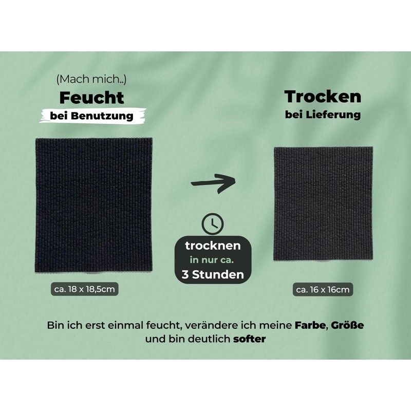 Grünschloss Dish Cloths Black (5X) Swedish Dish Cloths Washable -