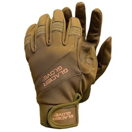 Glacier Glove Unisex Guide Water-Resistant Lightweight Breathable Flexible Adjustable Durable Genuine Leather Palm Hunting Shooting Fishing Safety Glove, Coyote Brown, Medium