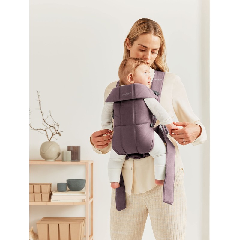 BabyBjörn Baby Carrier Mini, Cotton, Dark Purple | Newborn Carrier