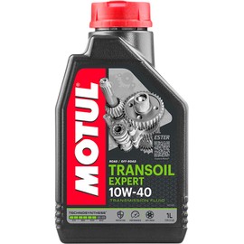 Motul 10W40 Transoil Expert Transmission Fluid, On and Off Road Gearbox Transmission Oil, Motorcycle Gear Oil for Cross and Enduro Bikes, Mopeds, Scooters, Quads, ATV, UTV, 1L