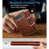 Housmai Trifold Leather Wallet for Men,with Cash Pocket 2 ID