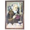 >San Benito Cuadro Religioso Con Marco De Madera Rustica 36"x24"x1"