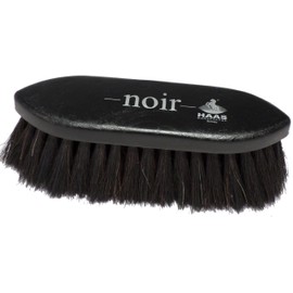 Haas brush for horses Noir in black with 1.97 inches long horsehair bristles