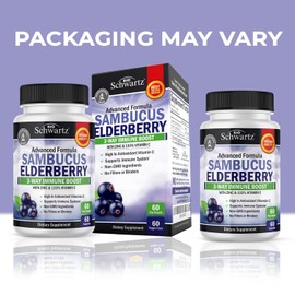 Elderberry Capsules with Zinc and Vitamin C for Adults - Immune Support Vitamins for Women and Men - Black Sambucus Elderberry Vitamin C and Zinc - Immune Defense Multiminerals Supplement, 60 Count