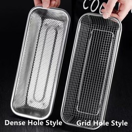 Dlmlemu Kitchen Drawer Organizer, 12 Inch Dishwasher Silverware Cutlery Basket, 2 Pack Mesh Stainless Steel Flatware Drawer Organizer, Countertop Utensil Cutlery Tray, Spoon Knife Fork Organizers Box