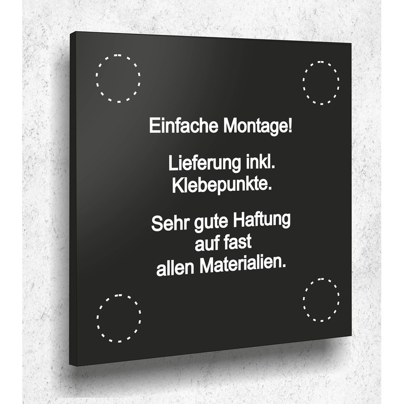 Door Sign Reception Sign Black Matt UV Print 12 x