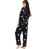 LONXU Womens Satin Pajamas Set Classical Black 2XL