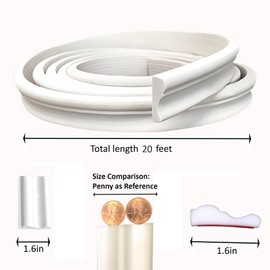 20FT×1.6'' Peel and Stick Wall Molding Trim,Flexible Molding Trim Self Adhesive Chair Rail Panel Molding,Crown Molding Peel and Stick Molding Trim for Walls,Door Trim,Mirror Frame Border,Window Frame