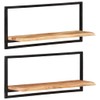 vidaXL Wall Shelves Set of 2-31.5"x9.8"x13.8" - Solid Acacia Wood