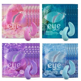 GXGM Meeres Augenmaske,16 Stück- 4 Typen Eye Pads mit Natürlichen Meereskollagen,Glänzend Collagen Augenpads Hyaluron für Geschwollene Augen,Gegen Falten,Tränensäcke,Puffiness（Grün,Blau,Lila,Pink）