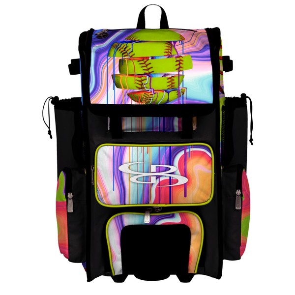 Boombah Rolling Superpack Baseball/Softball Gear Bag - Telescopic Handle -