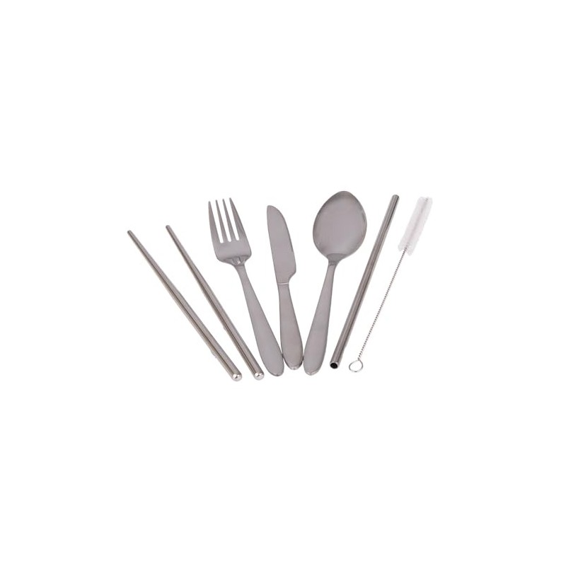 Appetito 6 Piece Stainless Steel Traveller's Cutlery Set - Silver