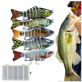 New Fishing Gear - Biomimetic Bait Fish,5 Pieces Bionic Swimming Lure, 3D Bionic Swimming Lure Swims Just Like a Real Bait Fish, Suitable for Freshwater & Saltwater