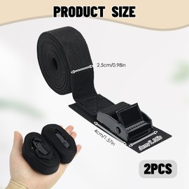 Tie Down Straps, Pack of 2, 25 mm, 0.5 m - 5.5 m, Ultra Robust, EN12195-2, 250 kg/500 kg Load Capacity, Weatherproof, with Padding, Ideal for Bicycle, Motorcycle, Car and Outdoor Equipment