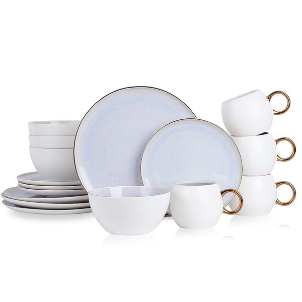 Stone lain Josephine Porcelain Dinnerware Set, 16-Piece Service for 4, Lavender