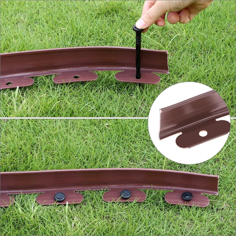 QWORK Garden Edging, 40ft x 2 in Polyethylene Landscape Edging