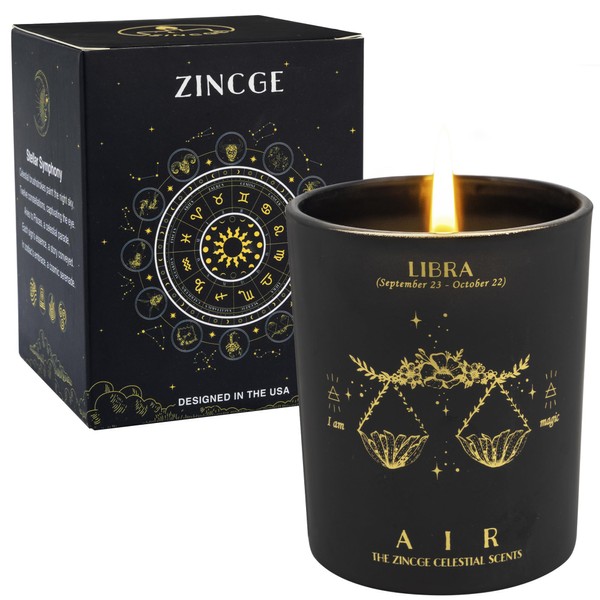 Libra Candle for Women, ZINCGE Zodiac Sign Libra Gifts for Men Candle Astrology Gifts, September Birthday Gifts, Scented Candles for Men Christmas Gifts, Soy Candles for Home Scented