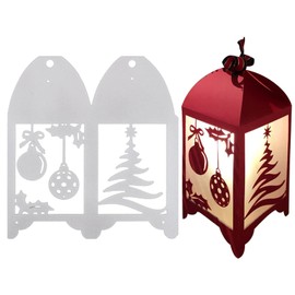 Christmas Cutting Dies Lantern Metal Embossing Stencils 3D Stencils Cutting Dies for DIY Scrapbooking Album Greeting Card Craft (Christmas Tree + Baubles)