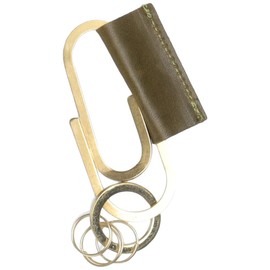 Naniwa Leather L-30301 BRASS GOODS Key Charm, Khaki