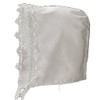 White Polycotton Christening Baptism Gown with Lace Trim & Bonnet
