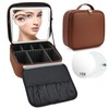 SLUMAZI Travel Makeup Bag with LED Mirror and 10x magnifying