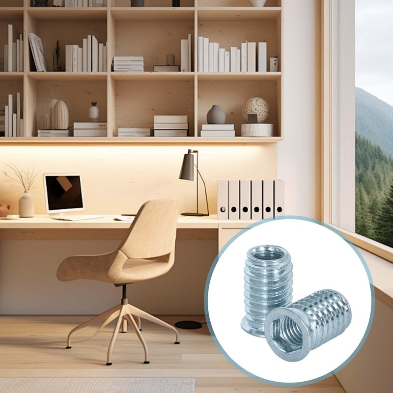 Pack of 100 screw-in nuts, M6/M8/M10 threaded insert, wooden screw